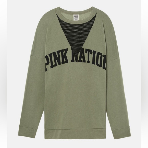 Victoria’s Secret PINK NATION Campus mesh sweatshirt - Picture 1 of 4